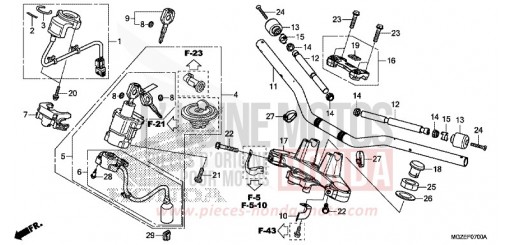 HANDLE PIPE/TOP BRIDGE CB500FAF de 2015